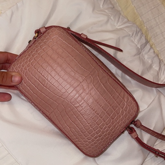 JIMMY CHOO VARENE CROCODILE-EFFECT CAMERA BAG - Picture 7 of 8